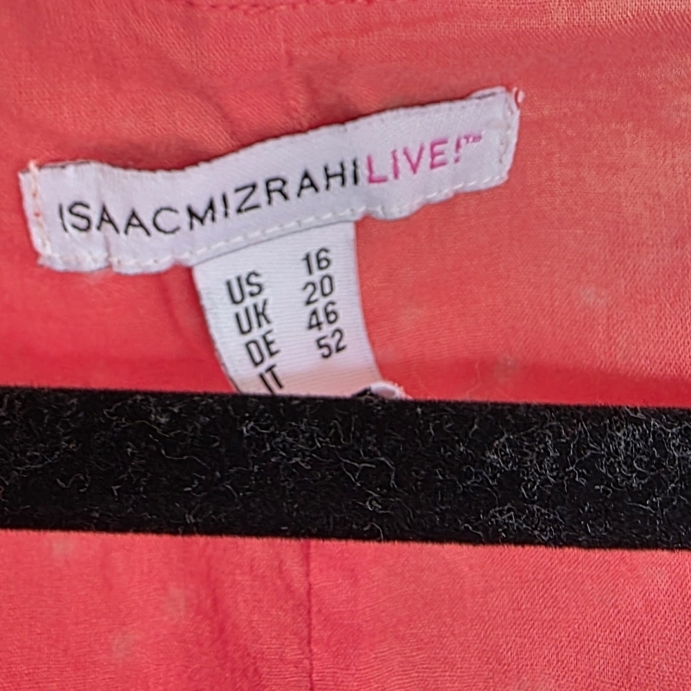 Isaac Mizrahi Live! Coral Floral Eyelet Dress Size 16 Chest 21" - Picture 5 of 5